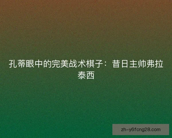 孔蒂眼中的完美战术棋子：昔日主帅弗拉泰西